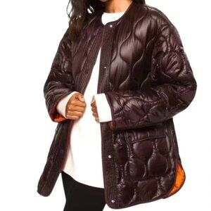 MANGO MNG Oversized Quilted Down Anorak Jacket Coat Women's
